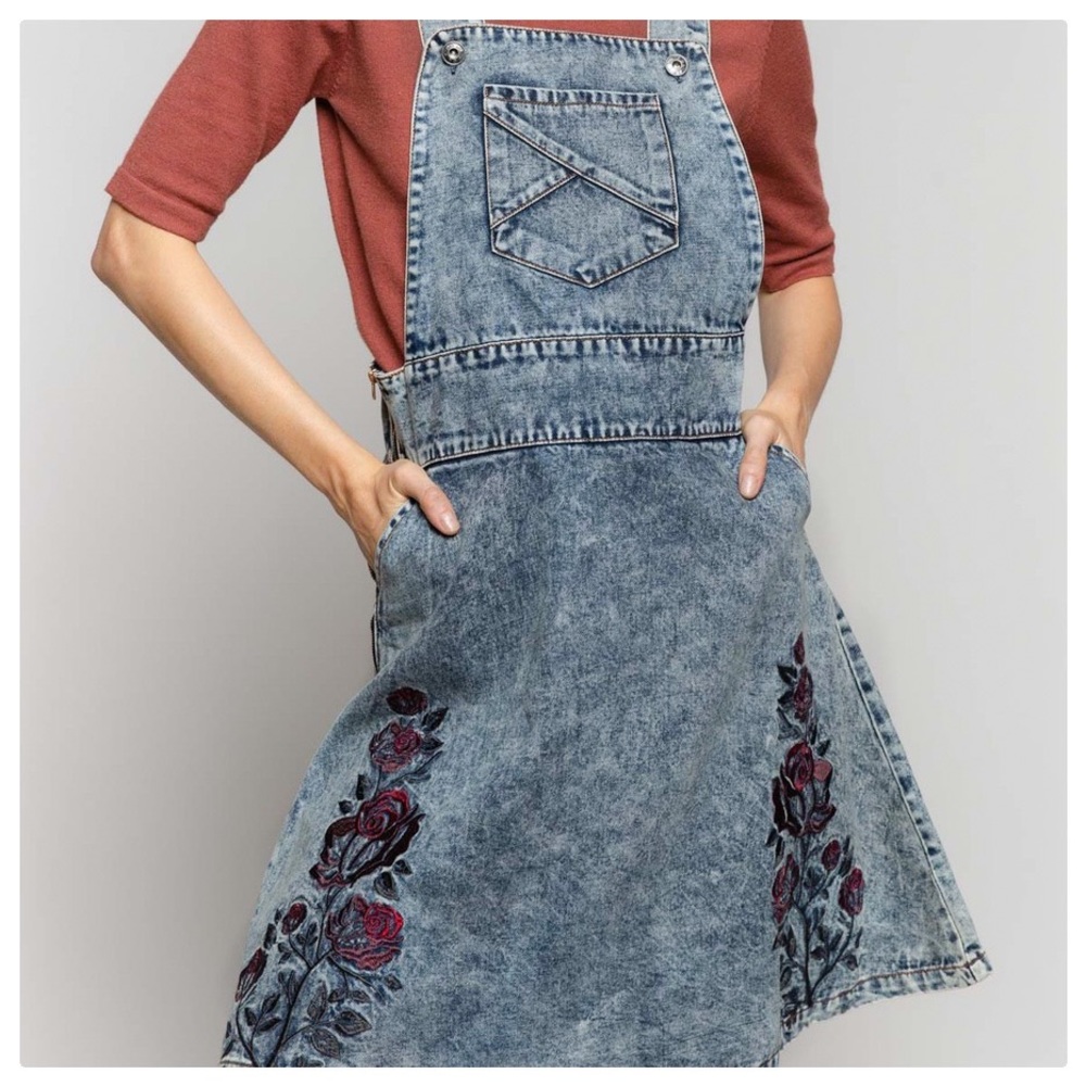 POL Vintage 80's Stone Washed Coverall Denim Dress - Picture 3 of 10